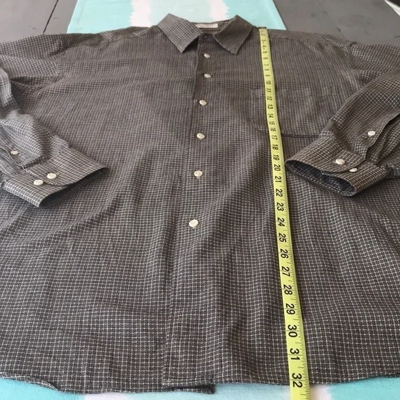 Claiborne 100% Cotton Micro Check Long Sleeve Button Down Shirt - Picture 7 of 7